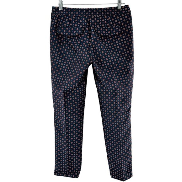 J Crew Blue & Orange Foulard Twill Drawstring Waist Dress Pants Size 2 - Picture 5 of 7